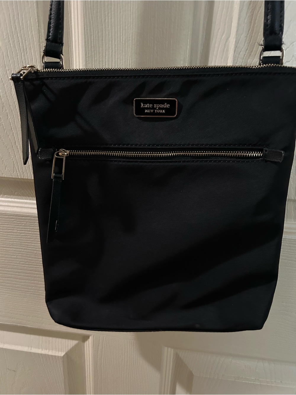 Kate Spade New York Black Nylon Crossbody with Heart Lining
